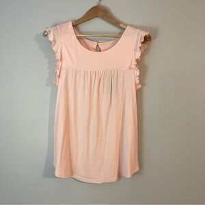 Lascana Pink Ruffle Sleeve Shirt Size 4/6